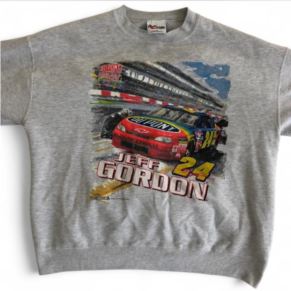 Grey Jeff Gordon NASCAR crewneck sweatshirt